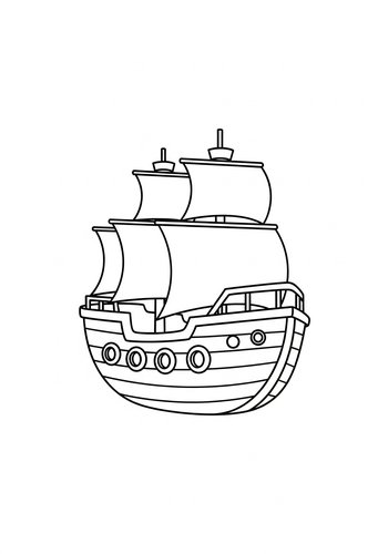 Coloring Page: Sailing Ship Coloring Page: Nautical Adventure