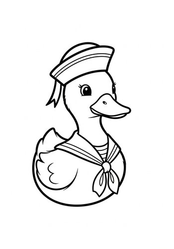 Sailor Duck Coloring Page: Ready To Set Sail