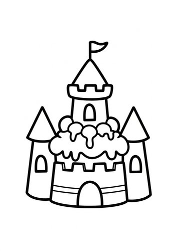 Sandcastle Coloring Page For Summer Fun