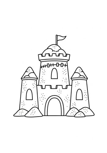 Sandcastle Dreams Coloring Page