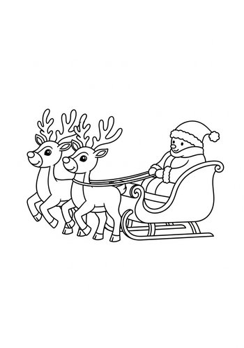 Santa's Sleigh Coloring Page