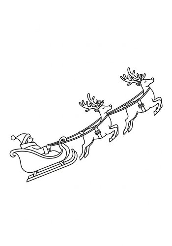 Santa's Sleigh Ride Coloring Page