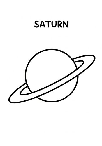 Saturn Coloring Page For Kids