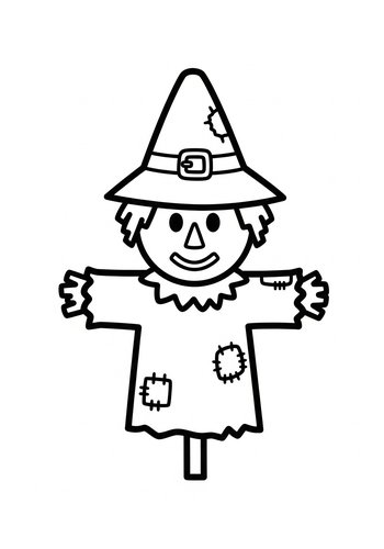 Scarecrow Coloring Page - Autumn Fun