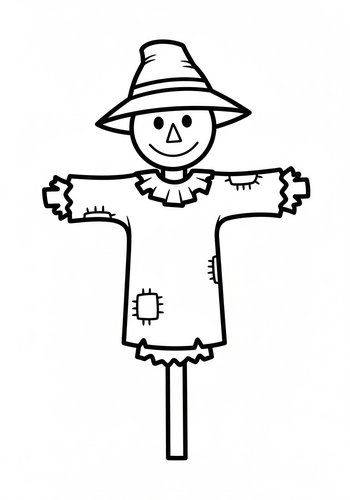 Scarecrow Coloring Page: Autumn Fun