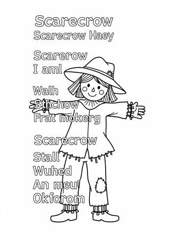 Scarecrow Fun: A Spooky Coloring Adventure