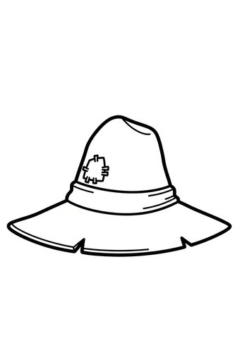 Scarecrow Hat Coloring Page: Rustic Charm