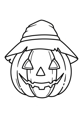 Scarecrow Pumpkin Coloring Page: Halloween Fun