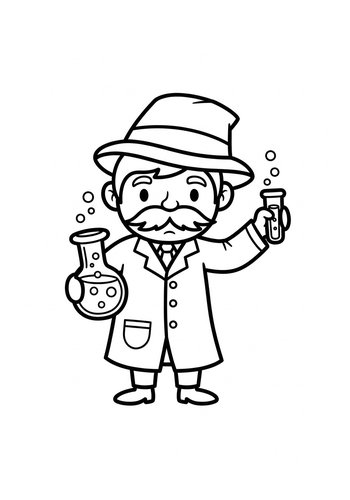 Scientist Coloring Page: Explore The Lab