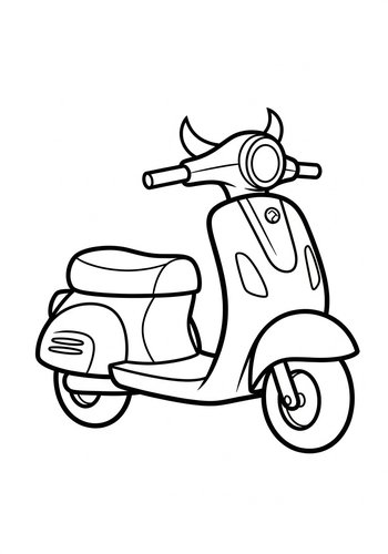 Scooter Coloring Page - Fun Transportation Art