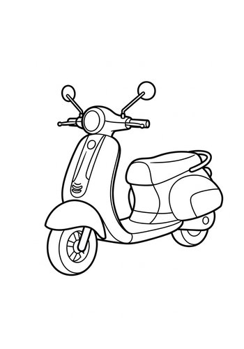 Scooter Coloring Page: Retro Ride