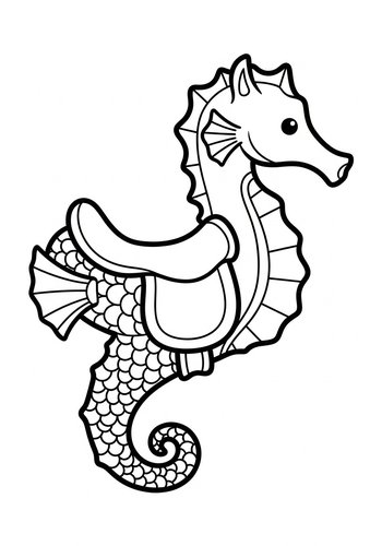 Sea Horse Coloring Page For Kids