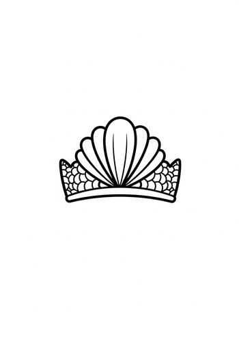 Sea Shell Crown Coloring Page: Regal Design