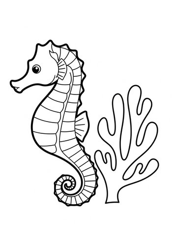 Seahorse Coloring Page - Ocean Life Fun