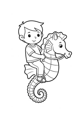 Seahorse Ride: A Coloring Adventure