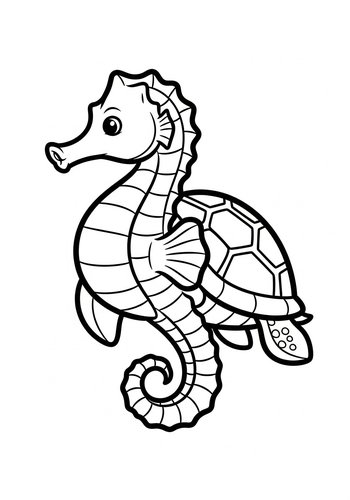 Seahorse Turtle Coloring Adventure