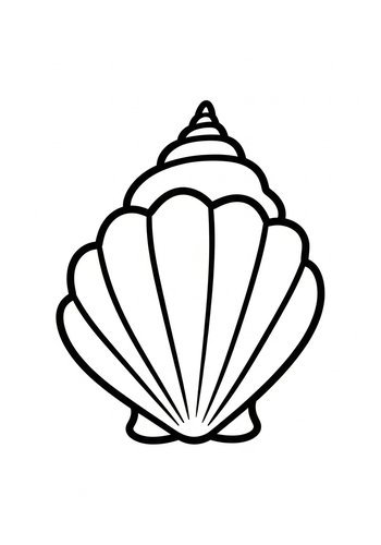 Seashell Coloring Page - Ocean Adventure