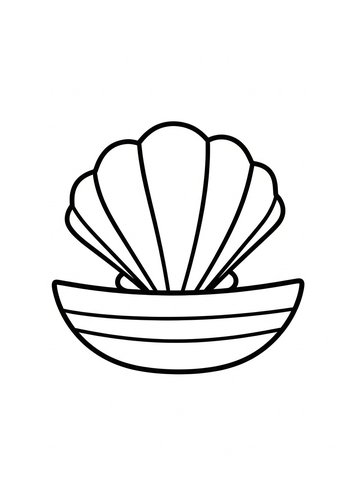 Seashell Coloring Page For Kids And Adults