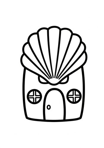 Seashell House Coloring Page: Under The Sea Home