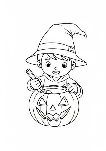 Sebastian Carving A Jack-o-lantern Coloring Page: Spooky Fun