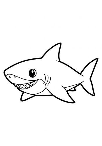 Shark Coloring Page For Kids