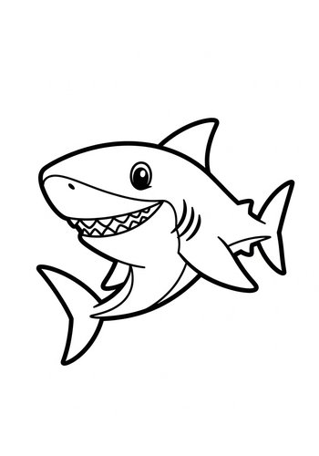 Shark Coloring Page For Kids