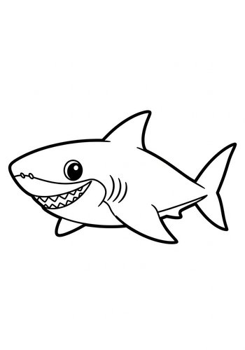 Shark Coloring Page For Kids