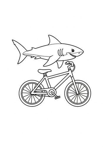 Shark On Bike: Coloring Adventure