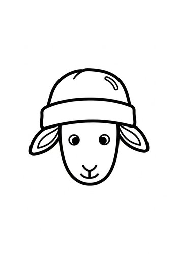 Sheep In A Hat Coloring Page