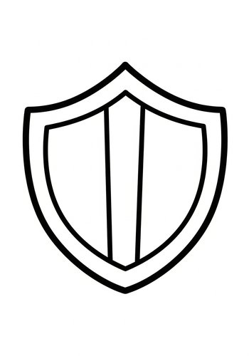 Shield Coloring Page For Kids And Adults