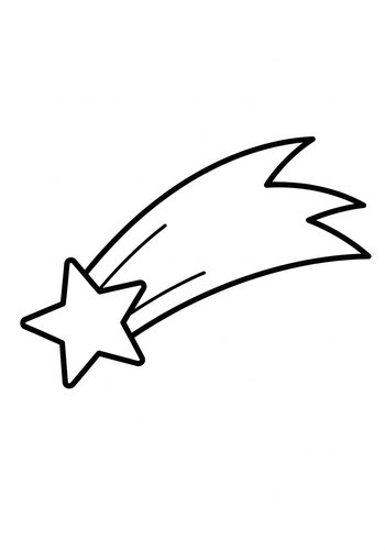 Shooting Star Coloring Page For Kids