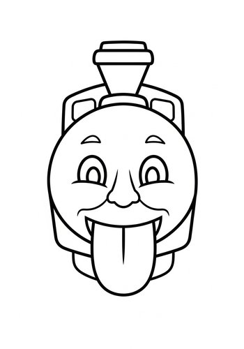 Silly Train Face Coloring Page