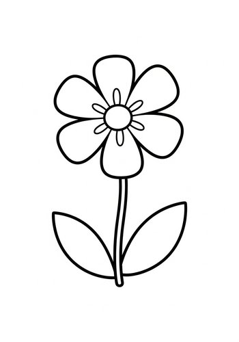 Simple Flower Coloring Page - Printable Fun