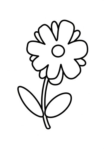 Simple Flower Coloring Page For Kids