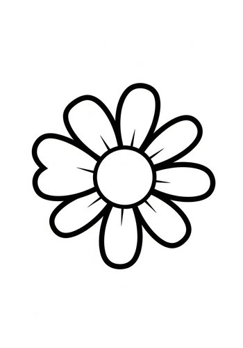 Simple Flower Coloring Page For Kids