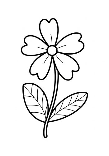 Simple Flower Coloring Page For Kids