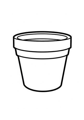 Simple Flower Pot Coloring Page Fun