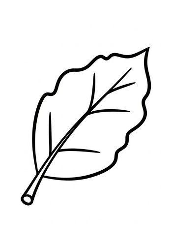 Simple Leaf Coloring Page For Kids
