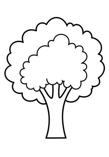 Simple Tree Outline Coloring Page For Kids