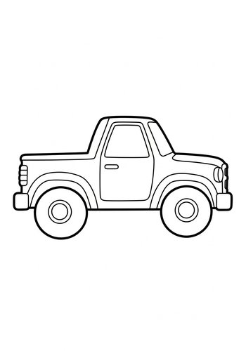 Simple Truck Coloring Page For Kids