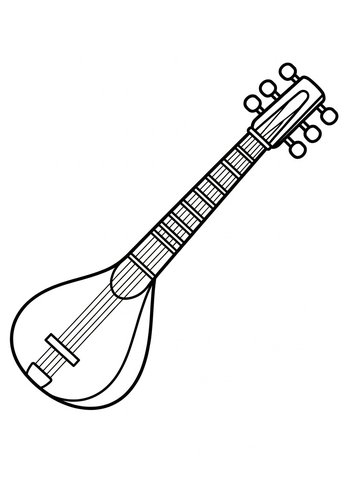Sitar Coloring Page - Musical Instrument Fun