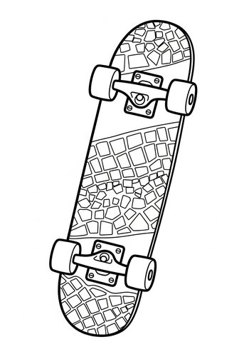 Skateboard Coloring Page: Fun Urban Art