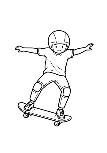 Skateboard Dude Coloring Page Fun