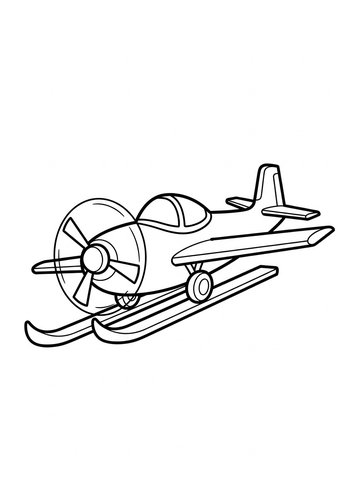 Ski Plane Coloring Page - Adventure Awaits