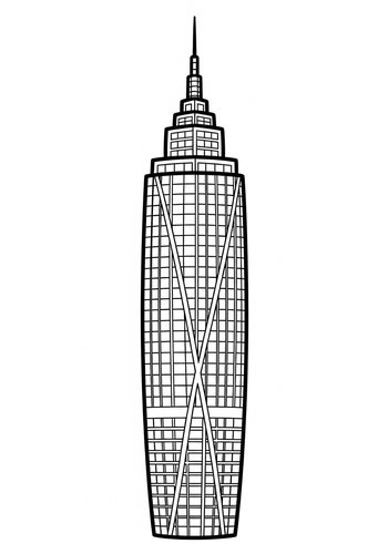Sky High: Skyscraper Coloring Page