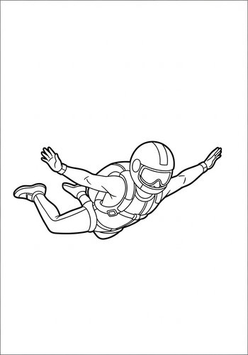 Skydiver Coloring Page Adventure