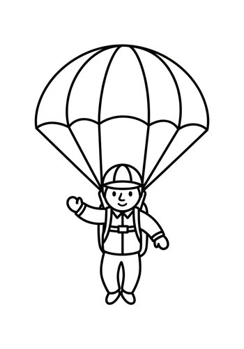 Skydiving Fun: A Parachuter Coloring Page
