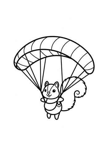 Skydiving Squirrel Coloring Page