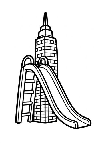 Skyscraper Slide Coloring Page