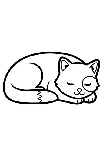 Sleeping Cat Coloring Page: A Purr-fectly Relaxing Activity
